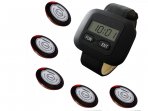 SINGCALL.Wireless Waiter Pager System,5 Pcs Bells, 1 Watch