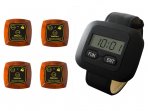 SINGCALL.Wireless Calling System.for Hotel.Conference Room Calling System,Pack of 1 pc Watch Display and 4 pcs Buttons.