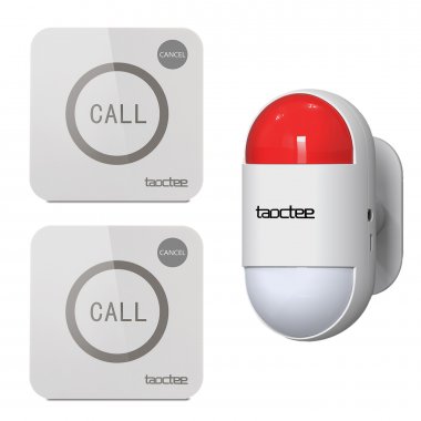 TAOCTEE Alarm Systems Emergency Strobe Siren Alarm Set for Hotel, Home, Shop, School 1 Red Siren+ 2 Call Buttons
